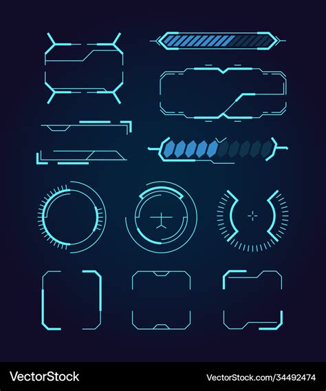 Sci fi ui hud web futuristic elements modern Vector Image