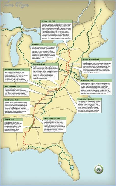 Appalachian Trail Hiking Map - ToursMaps.com