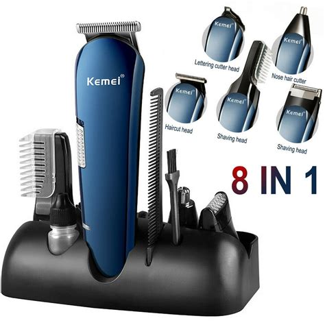 Multifunctional 8 in 1 Hair Clipper Beard Trimmer Set for Men, Cordless ...