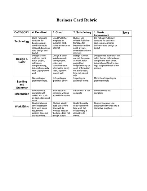 Free Printable Rubrics For Projects - FREE PRINTABLE TEMPLATES