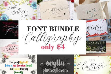 Font Bundle (194640) | Calligraphy | Font Bundles