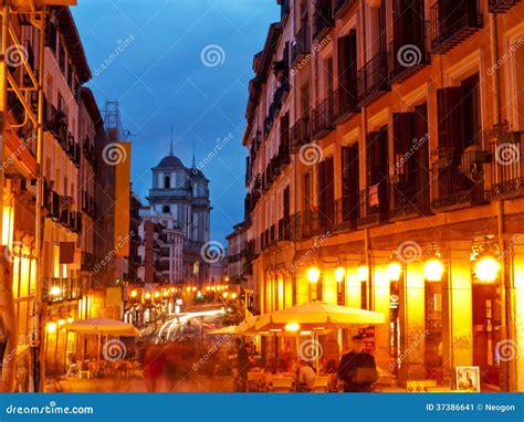 Nightlife In Madrid, Spain Stock Image - Image: 37386641