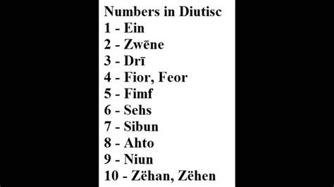 Learning Old High German (Diutisc): Numbers: 1-10 - YouTube