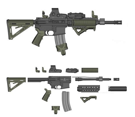 Custom M4 Carbine and Part Breakdown by SomethingIdontknow on DeviantArt