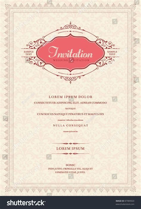 Invitation Card Design Stock Vector 87989920 : Shutterstock