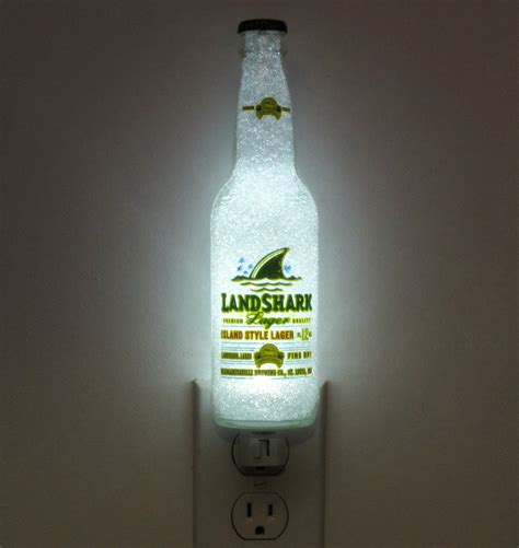 Land Shark Beer Bottle 12oz Night Light Lamp Crystal Glow Bar Man Cave ...