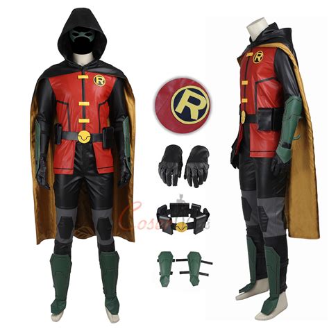 Robin Costume Justice League vs. Teen Titans Cosplay Damian Wayne Suit