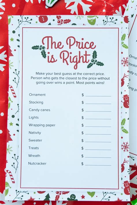 Festive Christmas Price is Right Game {Free Printable} - Play Party Plan