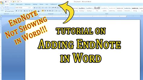 Endnote Tutorial #03: How to add endnote to word - YouTube