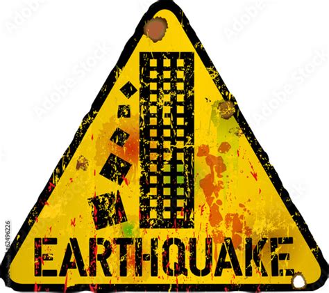 danger sign, earthquake warning sign, vector - Buy this stock vector ...