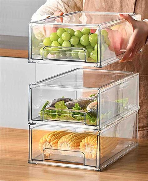 Aqua Stackable Fridge Storage Box 34cm - Clear – The Culinarium