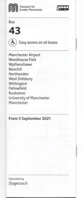 TFGM BUS TIMETABLE - 43 - Airport-Northenden-Manchester - September ...