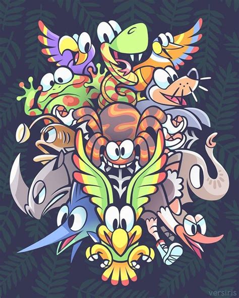 DKC Animal Buddies ART PRINT // Donkey Kong Country Animals // Rambi ...