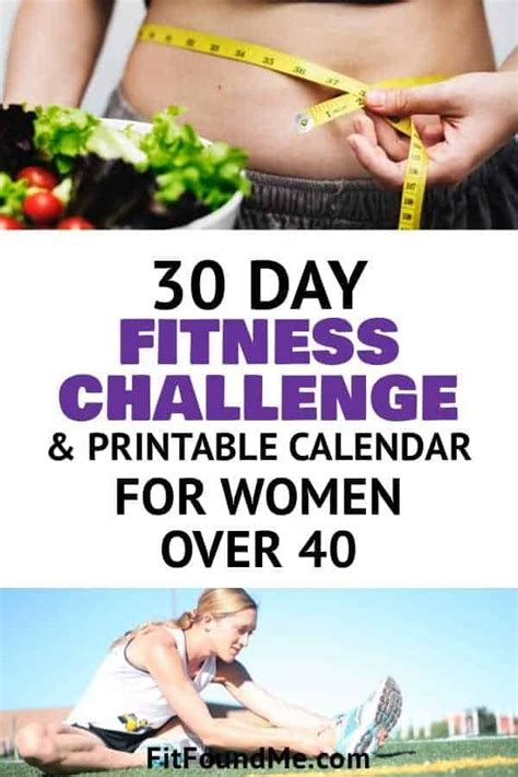 30 Day Fitness Challenge + Printable Calendar for Women Over 40 | 30 ...