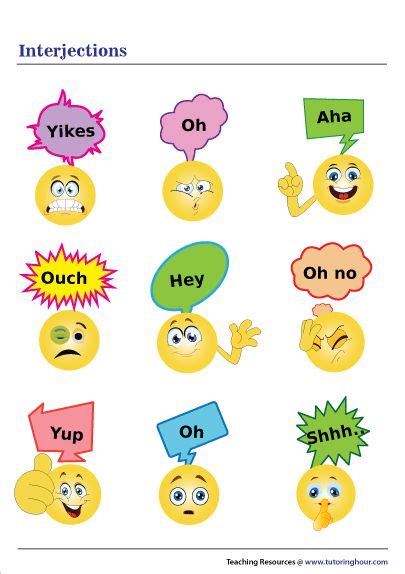 Interjection Chart | Interjections, English learning spoken, Learn ...