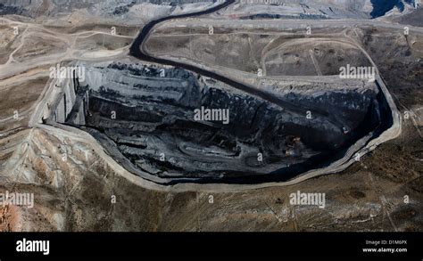 aerial photograph Kemmerer Open Pit Coal Mine, Kemmerer, Wyoming Stock ...