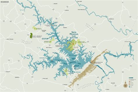 Smith Mountain Lake History Map | Dolmarva Design Maps