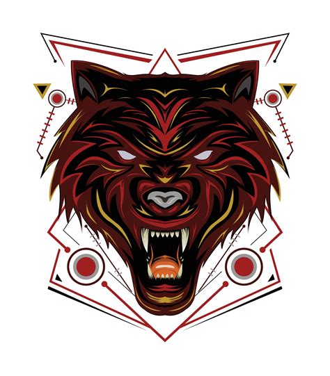 Red wolf logo, wolves vector, head wolf illustration for t shirt, wall ...