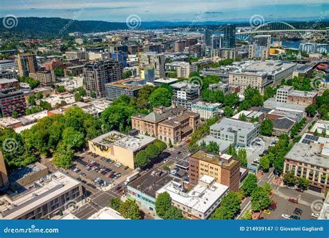 PORTLAND, or - AUGUST 18, 2017: Aerial View of City Skyline Stock Image ...