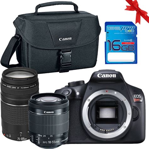 Canon EOS Rebel T6 DSLR Camera with 18-55mm and 75-300mm Lenses Kit ...