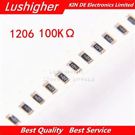 100PCS 1206 SMD Resistor 1% 100K ohm 104 100Kohm free shipping-in ...