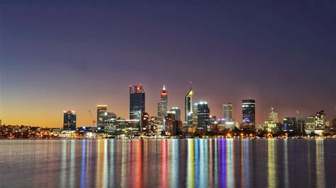 Perth Skyline at Sunset · Free Stock Photo