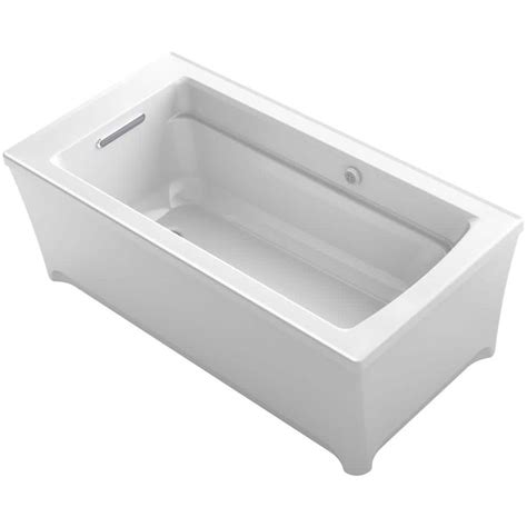 KOHLER Archer 5 ft. Freestanding Air Bath Tub in White-K-2593-G-0 - The ...