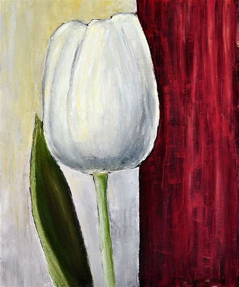 Beautiful oil on canvas floral! | Painting, Tulips, White tulips