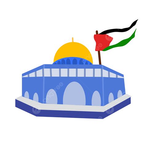 Al Aqsa Blauwe Moskee Met De Palestijnse Vlag Zwaaien, Al Aqsa, Blauwe ...