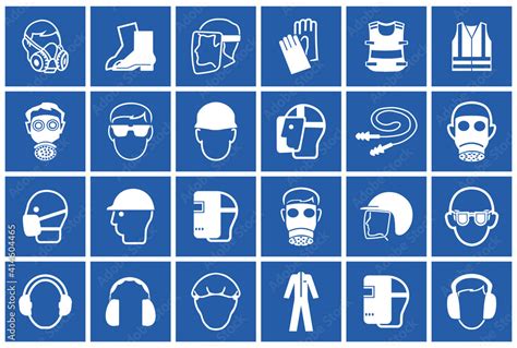 Required Personal Protective Equipment (PPE) Symbol,Safety Icon Stock ...