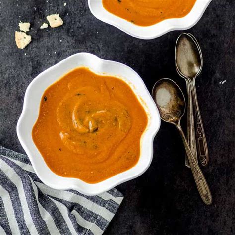 Tomato & Roasted Eggplant Soup - Vegan May I Have That Recipe?