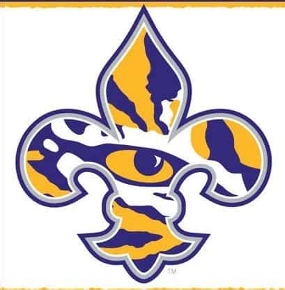 LSU Fleur de Lis "Eye of the Tiger" Sheet Cake (with Tiger Stripes inside!)