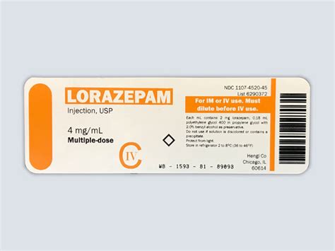 Drug Vial Label - Lorazepam - A-1 Medical Integration