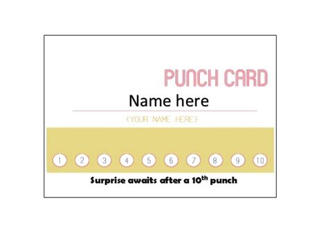 Business Punch Card Template Free - Professional Template Inspiration