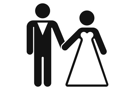 Bride and Groom Black Icon. Wedding Coup Graphic by microvectorone ...