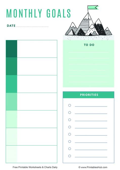 Free Printable Monthly Goal Planner Sheets [PDF] - Printables Hub