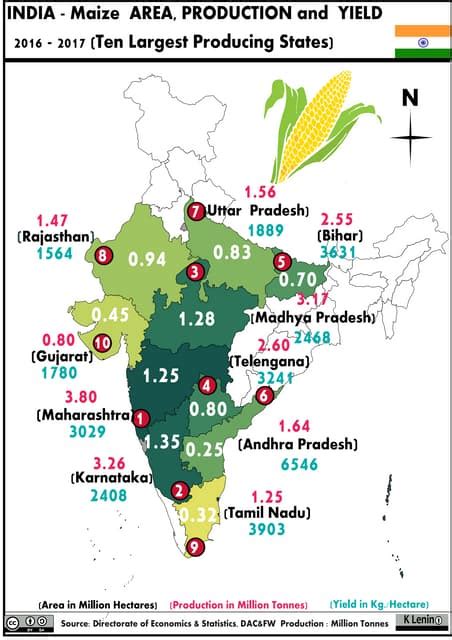 12.2 India Maize area production and yield whole map 2016 2017 | PDF