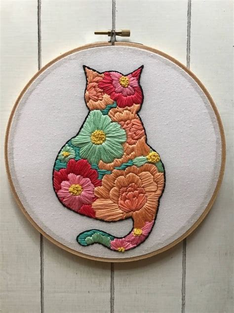 20+ modern cat embroidery patterns - Swoodson Says