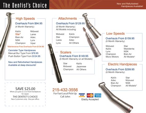 Dental Handpiece Repair - Expert Same Day Service - Dentists Choice PA