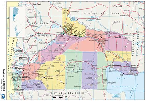 Map of the province of Río Negro and its departments | Gifex