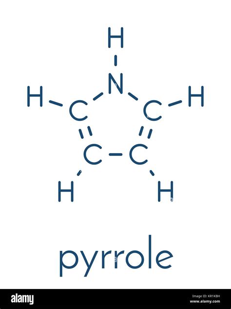 Pyrrole heterocyclic organic molecule. Skeletal formula Stock Vector ...