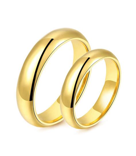 Classic Yellow Gold Plated Titanium Wedding Ring - Zoey - Zoey Philippines