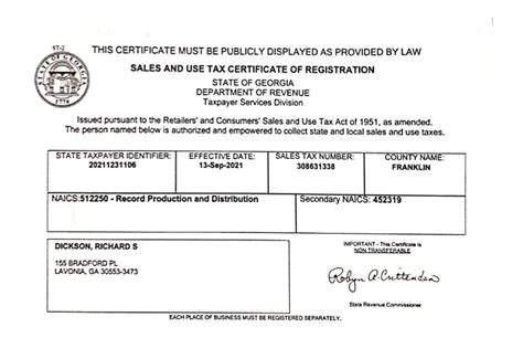 Business Licenses - Richard Dickson