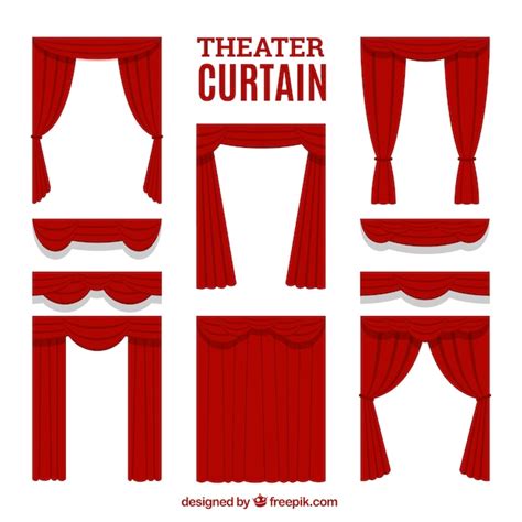 Selection of decorative theater curtains | Free Vector