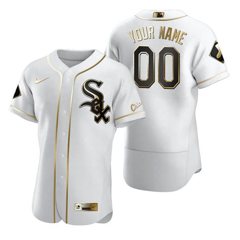 Men's Chicago White Sox Custom Nike White Stitched MLB Flex Base Golden ...