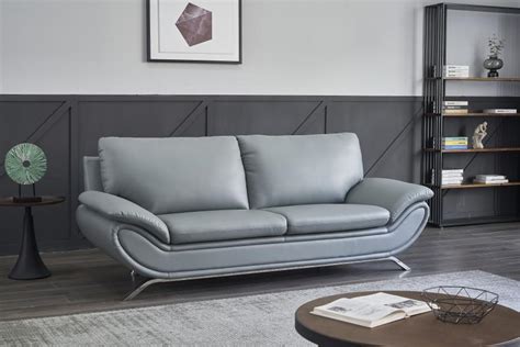 V-Dallas Modern Leather Sofa Set (Grey) | matisseco