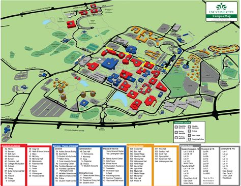 Unc Charlotte Campus Map | Color 2018