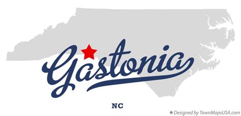 Map of Gastonia, NC, North Carolina