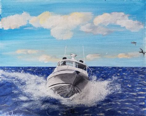 Speedboat, Original Acrylic - Mark Antony Art - Paintings & Prints ...