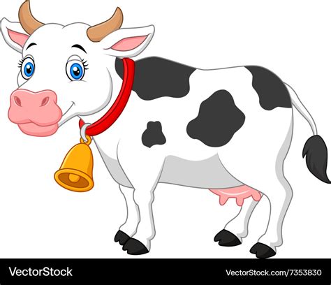 Cartoon happy cow Royalty Free Vector Image - VectorStock